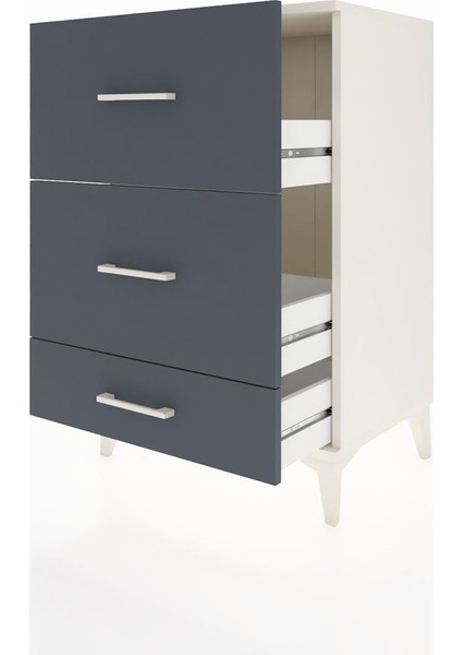 Hyperion Komodin 3 Çekmeceli 60X44X96 Aytaşı-Antrasit fırsatları