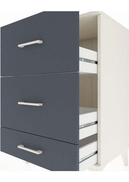 Hyperion Komodin 3 Çekmeceli 60X44X96 Aytaşı-Antrasit indirimleri