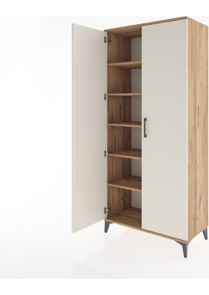 Hyperion Dolap 5 Raflı 2 Kapaklı 88X44X195 Çam-Aytaşı fırsatları