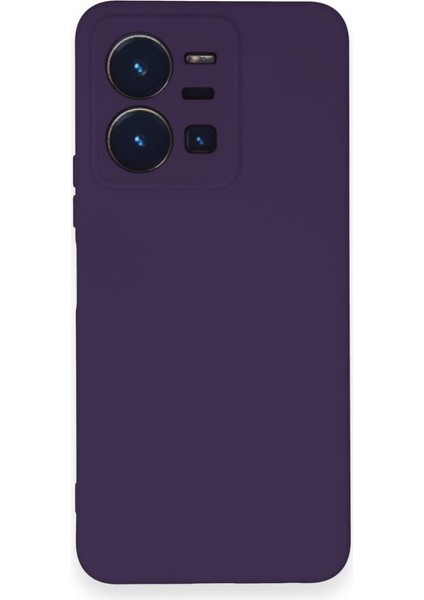 Vivo Y22S Kılıf Içi Kadife Kaplı Nano Silikon Kapak - Mor