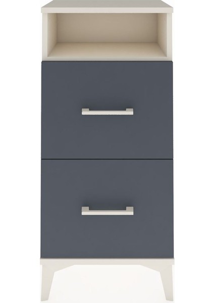 Arges Komodin Tek Raflı 2 Çekmeceli 44X30X96 Aytaşı-Antrasit