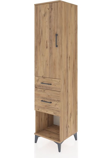 Hyperion Dolap 3 Raflı 2 Çekmeceli Tek Kapaklı 44X44X195 Çam-Çam modelleri