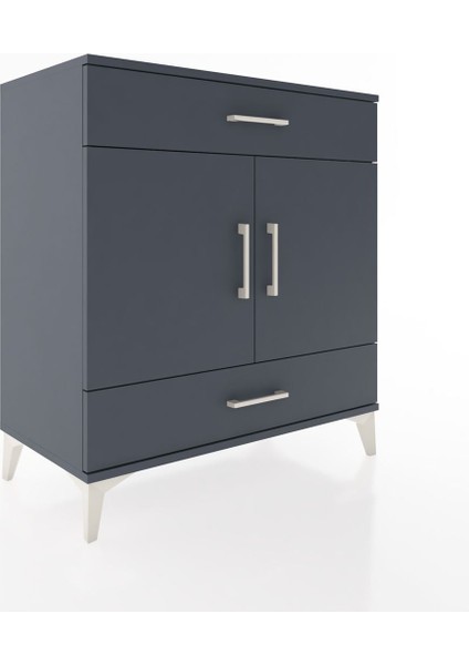 Hyperion Şifonyer 3 Raflı 2 Çekmeceli 2 Kapaklı 88X44X96 Antrasit-Antrasit fiyatları