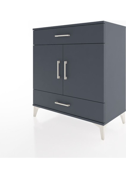 Hyperion Şifonyer 3 Raflı 2 Çekmeceli 2 Kapaklı 88X44X96 Antrasit-Antrasit modelleri