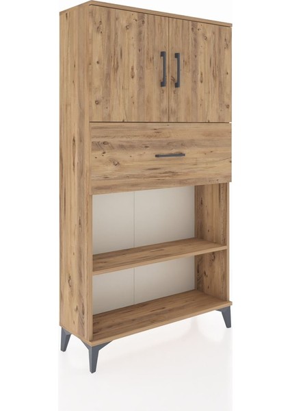 Arges Dolap 3 Raflı Tek Çekmeceli 2 Kapaklı 88X30X163 Çam-Çam fiyatları