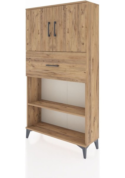 Arges Dolap 3 Raflı Tek Çekmeceli 2 Kapaklı 88X30X163 Çam-Çam modelleri