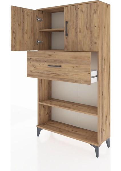 Arges Dolap 3 Raflı Tek Çekmeceli 2 Kapaklı 88X30X163 Çam-Çam fırsatları