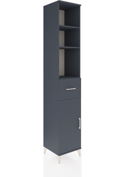 Hyperion Dolap 4 Raflı Tek Çekmeceli Tek Kapaklı 44X44X243 Antrasit-Antrasit fiyatları