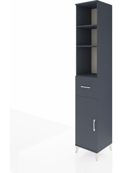 Hyperion Dolap 4 Raflı Tek Çekmeceli Tek Kapaklı 44X44X243 Antrasit-Antrasit modelleri