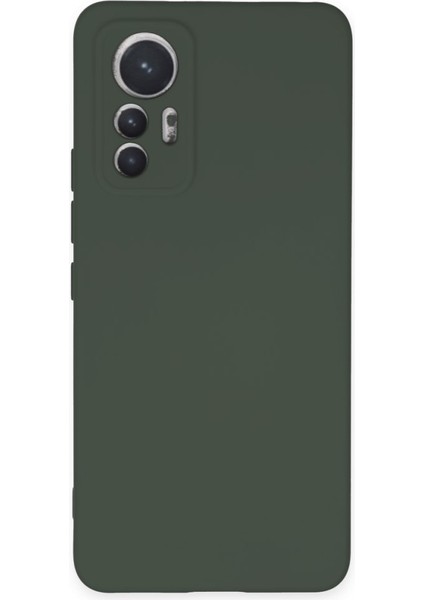 Xiaomi Mi 12 Lite Kılıf Içi Kadife Kaplı Nano Silikon Kapak - Koyu Yeşil