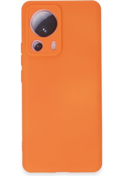 Xiaomi Mi 13 Lite Kılıf Içi Kadife Kaplı Nano Silikon Kapak - Turuncu