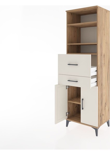 Hyperion Dolap 4 Raflı 2 Çekmeceli 2 Kapaklı 60X44X195 Çam-Aytaşı fırsatları