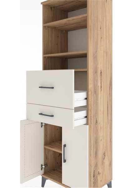 Hyperion Dolap 4 Raflı 2 Çekmeceli 2 Kapaklı 60X44X195 Çam-Aytaşı indirimleri