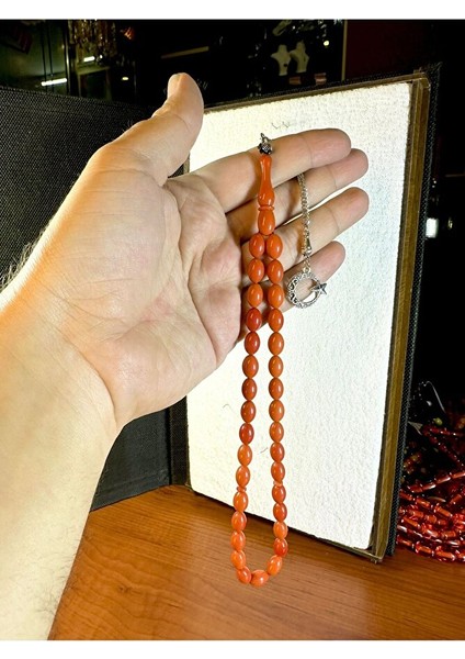 Turuncu Toz Kehribar Tesbih Arpa Kesim T-155 modelleri