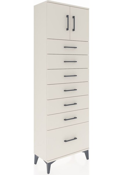 Arges Dolap Tek Raflı 7 Çekmeceli 2 Kapaklı 60X30X182 Aytaşı-Aytaşı fiyatları