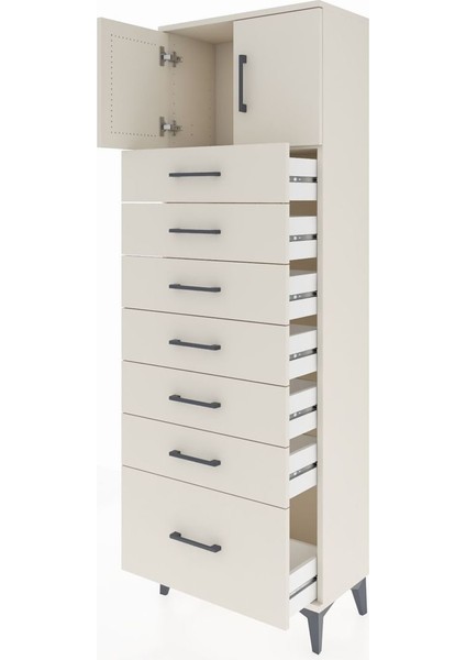 Arges Dolap Tek Raflı 7 Çekmeceli 2 Kapaklı 60X30X182 Aytaşı-Aytaşı fırsatları