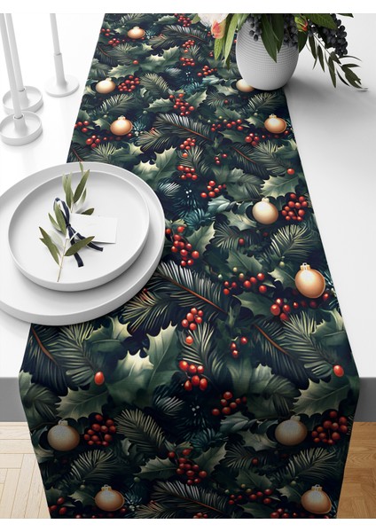 Yılbaşı Serisi 140X40 cm Dijital Baskılı Runner (Christmas Noel)
