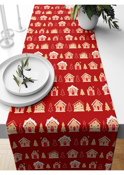Yılbaşı Serisi 140X40 cm Dijital Baskılı Runner (Christmas Noel)