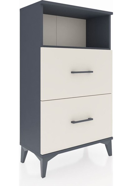 Arges Komodin Tek Raflı 2 Çekmeceli 60X30X106 Antrasit-Aytaşı modelleri