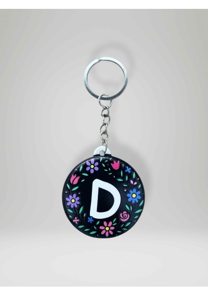 D Harf Kişiye Özel Harfli Çiçek Desenli Plastik Şişe Açacağı Anahtarlık Hem Şık Hem Kullanışlı Hediye Seçeneği