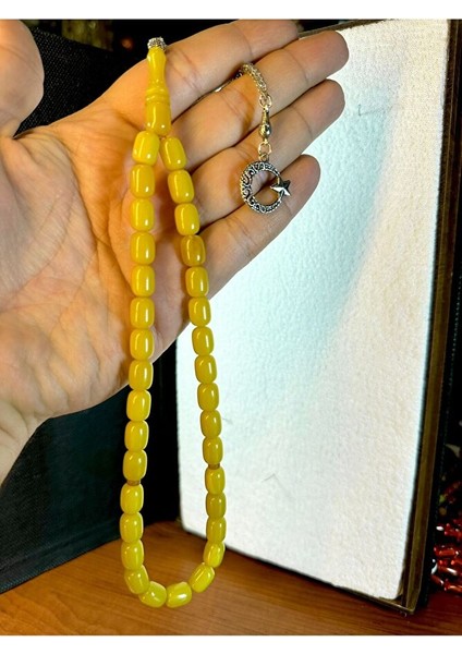 Sarı Sıkma Çubuk Kehreibar Tesbih Kapsül Kesim T-163 modelleri