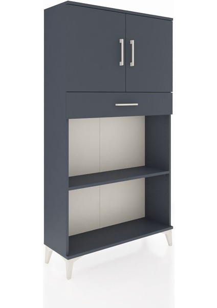 Arges Dolap 3 Raflı Tek Çekmeceli 2 Kapaklı 88X30X163 Antrasit-Antrasit fiyatları