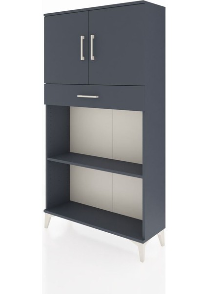 Arges Dolap 3 Raflı Tek Çekmeceli 2 Kapaklı 88X30X163 Antrasit-Antrasit modelleri