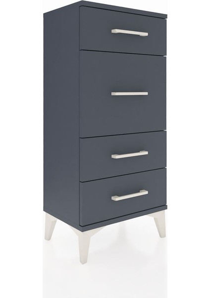 Arges Komodin 4 Çekmeceli 44X30X96 Antrasit-Antrasit fiyatları