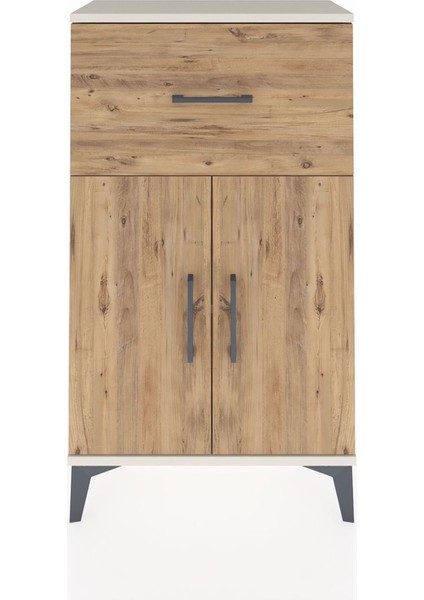 Arges Komodin Tek Raflı Tek Çekmeceli 2 Kapaklı 60X30X106 Aytaşı-Çam fiyatları