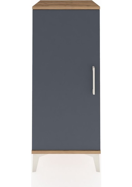 Hyperion Komodin Tek Raflı Tek Kapaklı 44X44X106 Çam-Antrasit