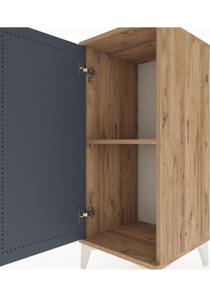 Hyperion Komodin Tek Raflı Tek Kapaklı 44X44X106 Çam-Antrasit indirimleri