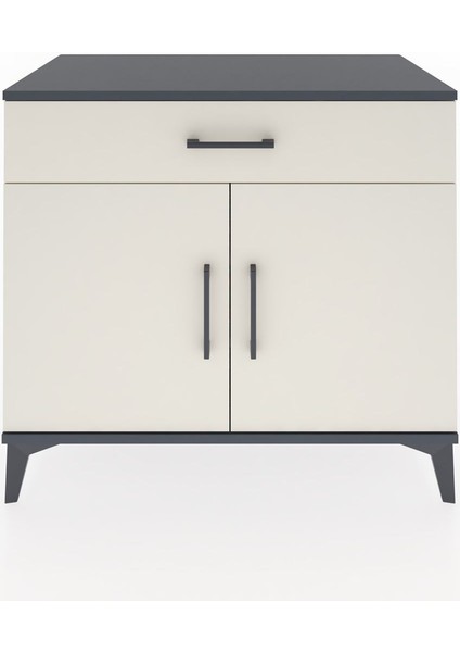 Hyperion Şifonyer 2 Raflı Tek Çekmeceli 2 Kapaklı 88X44X80 Antrasit-Aytaşı