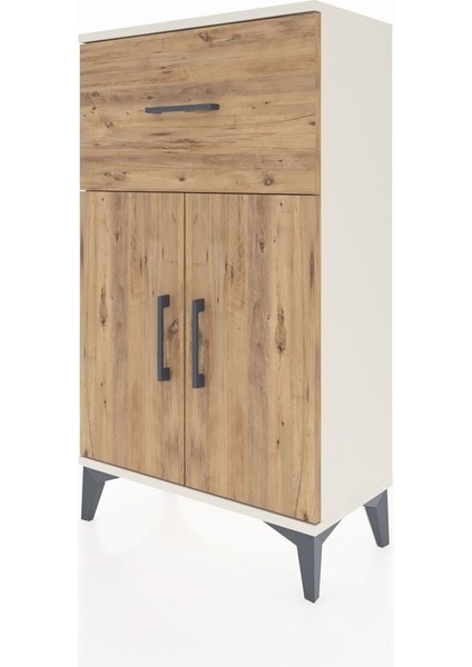 Arges Komodin Tek Raflı Tek Çekmeceli 2 Kapaklı 60X30X106 Aytaşı-Çam indirimleri