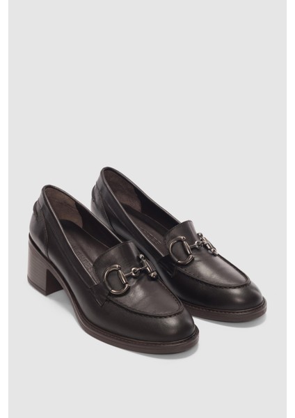 Elarisse Hakiki Deri Gümüş Aksesuar Detaylı Kadın Loafer- Acı Kahve fırsatları