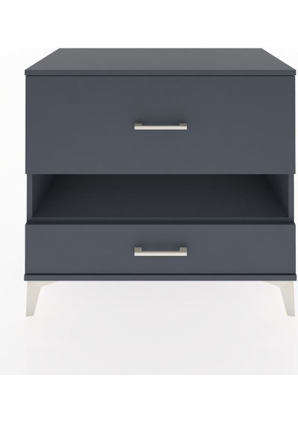 Hyperion Şifonyer Tek Raflı 2 Çekmeceli 88X44X80 Antrasit-Antrasit