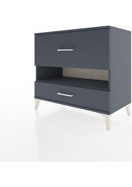Hyperion Şifonyer Tek Raflı 2 Çekmeceli 88X44X80 Antrasit-Antrasit modelleri