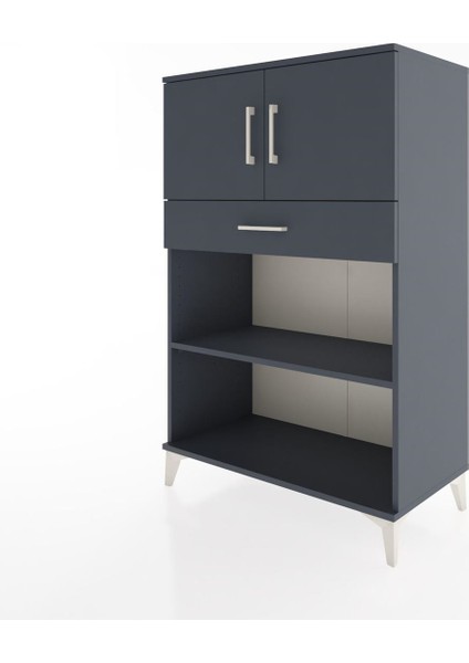 Hyperion Dolap 2 Raflı Tek Çekmeceli 2 Kapaklı 88X44X134 Antrasit-Antrasit modelleri