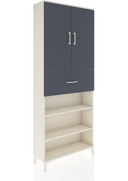 Arges Dolap 5 Raflı Tek Çekmeceli 2 Kapaklı 88X30X221 Aytaşı-Antrasit fiyatları