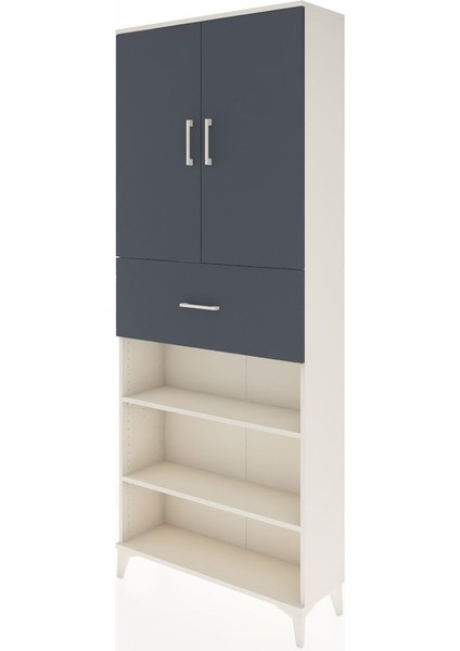 Arges Dolap 5 Raflı Tek Çekmeceli 2 Kapaklı 88X30X221 Aytaşı-Antrasit modelleri