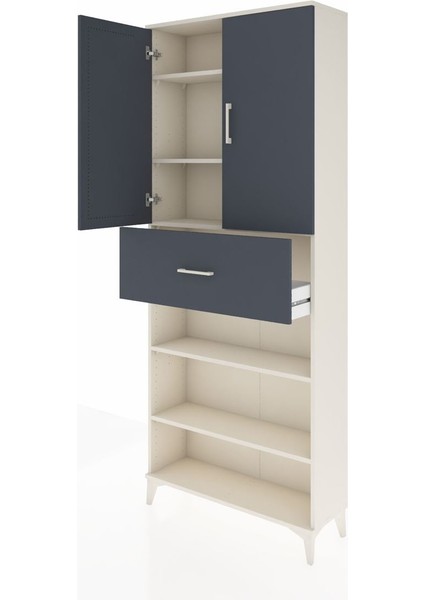 Arges Dolap 5 Raflı Tek Çekmeceli 2 Kapaklı 88X30X221 Aytaşı-Antrasit fırsatları