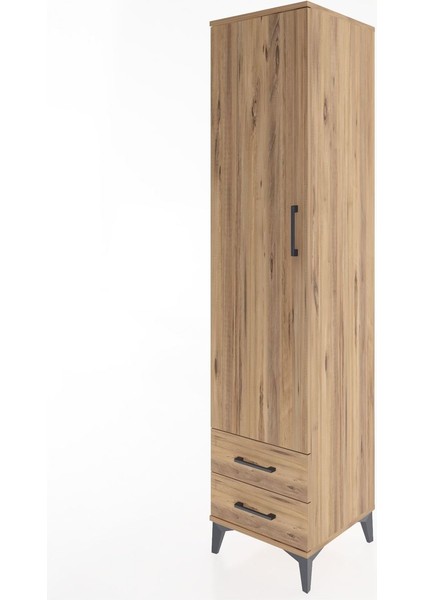 Hyperion Dolap 4 Raflı 2 Çekmeceli Tek Kapaklı 44X44X195 Çam-Çam modelleri