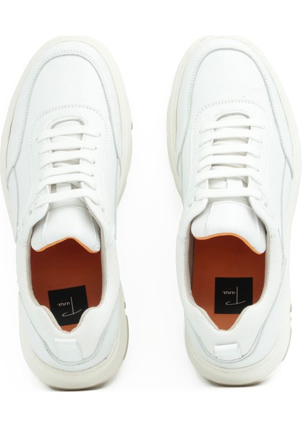 Hakiki Antik Deri Beyaz Spor Erkek Ayakkabı - Eva Taban - 252290