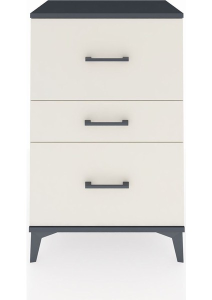 Hyperion Komodin 3 Çekmeceli 60X44X96 Antrasit-Aytaşı