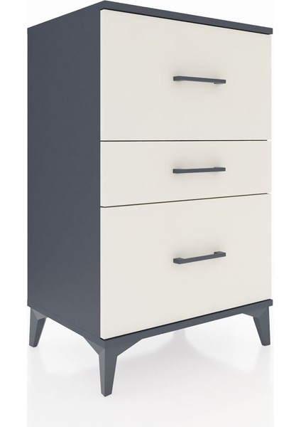 Hyperion Komodin 3 Çekmeceli 60X44X96 Antrasit-Aytaşı fiyatları