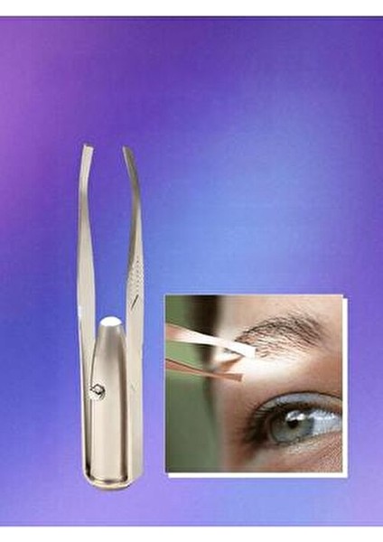 LED Işıklı Cımbız 1 Adet Eğimli Uç ile Kaş ve Tüy Alma Kolaylığı