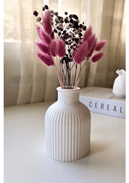 Bliss Beam Dekoratif Minimal Vazo Taş Tozu Modern Tasarım 10 cm Beyaz Renkli fırsatları