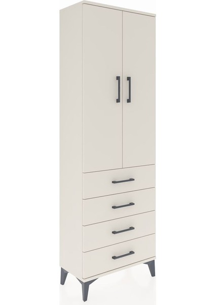 Arges Dolap Tek Raflı 4 Çekmeceli Tek Askılı 60X30X182 Aytaşı-Aytaşı fiyatları