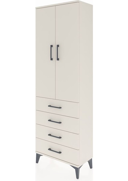 Arges Dolap Tek Raflı 4 Çekmeceli Tek Askılı 60X30X182 Aytaşı-Aytaşı modelleri
