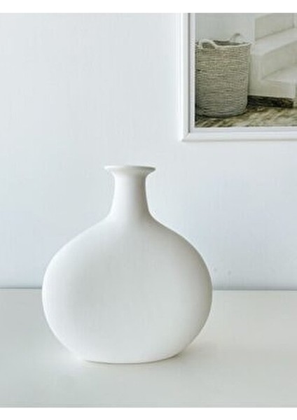 Capella Seramik Vazo 25 cm Beyaz Renk Düz Tasarım ile Şık Dekorasyon fırsatları