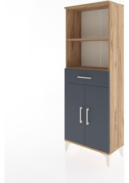 Arges Dolap 3 Raflı Tek Çekmeceli 2 Kapaklı 60X30X163 Çam-Antrasit modelleri